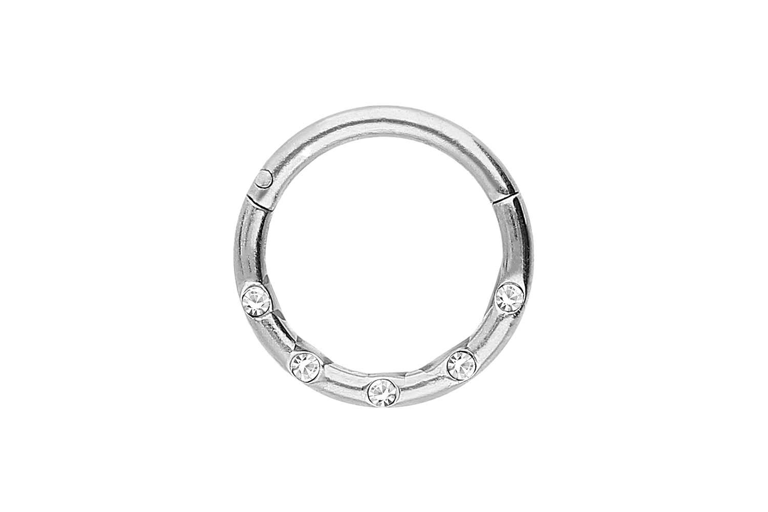 Chirurgenstahl Segmentring Clicker Piercing 5 KRISTALLE